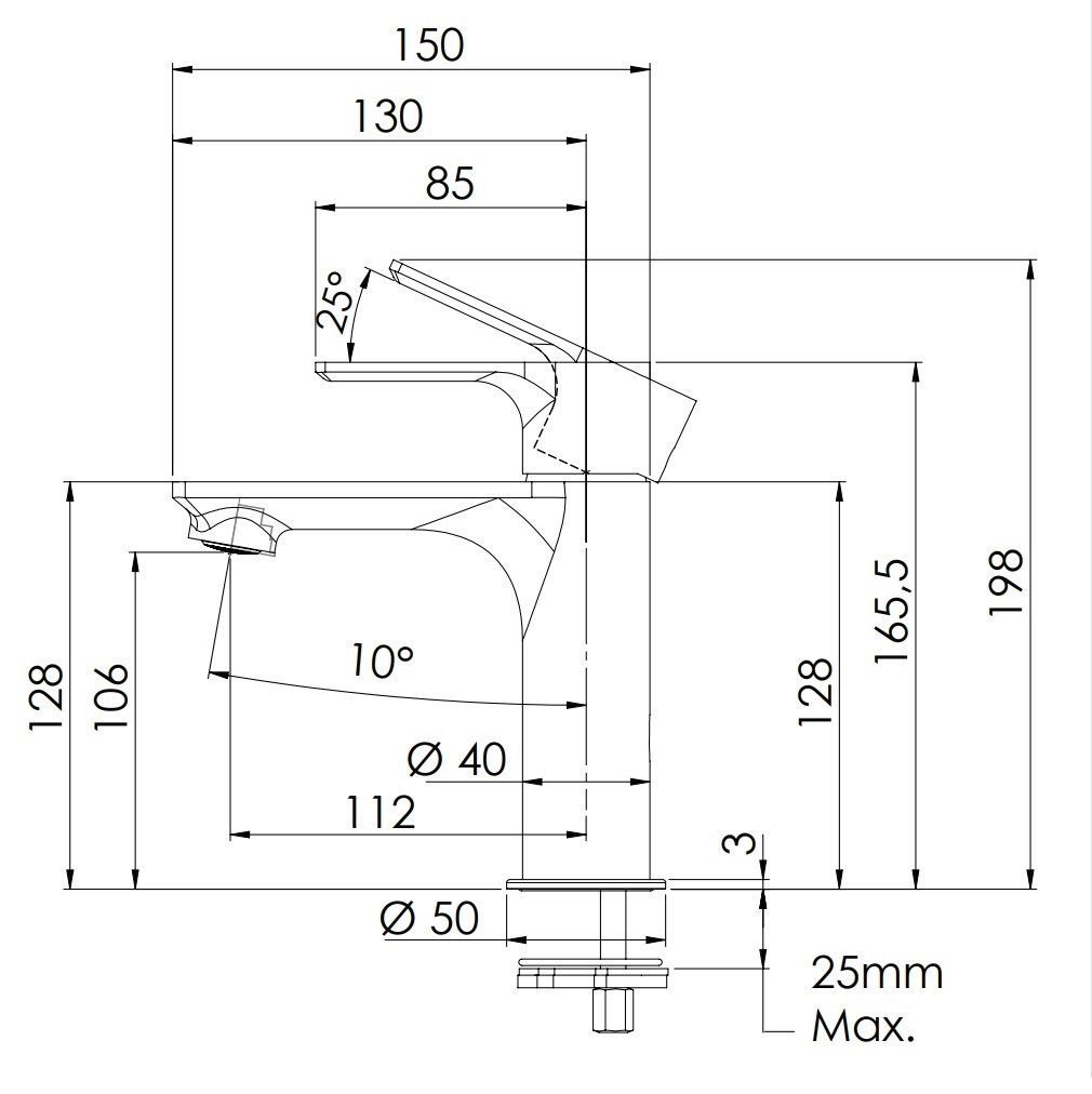 Смеситель для раковины Remer Energy Matt Brushed Nickel EY12NPO (никель брашированный мат.)