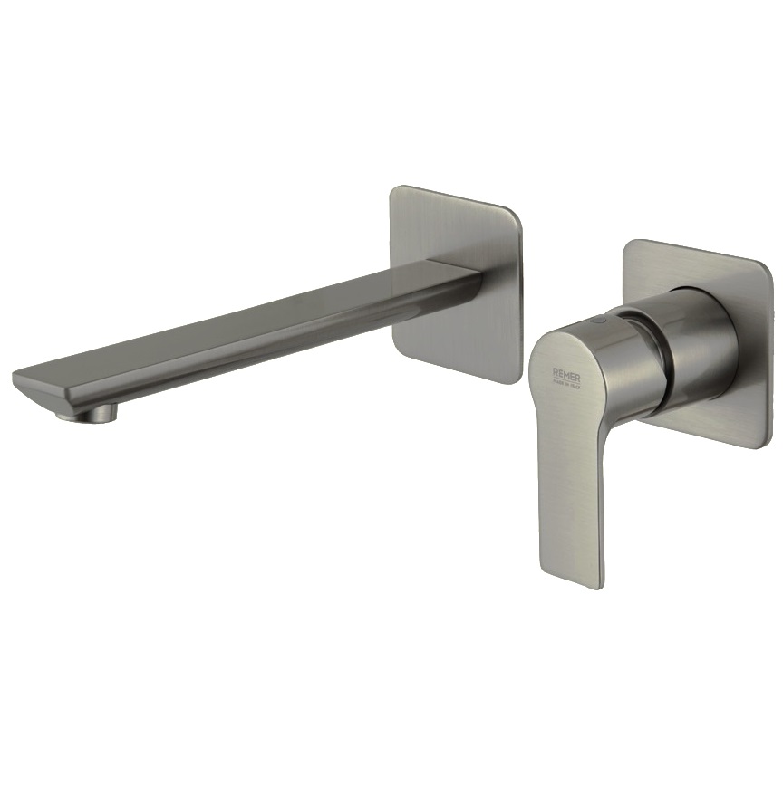 Смеситель для раковины Remer Energy Matt Brushed Nickel EY15PLNPO (никель брашированный мат.), 23 см, скрытая часть в комплекте