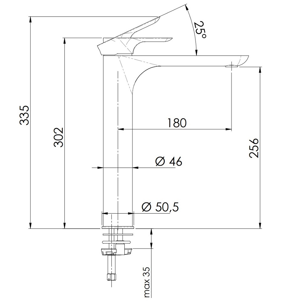 Смеситель для раковины Remer Infinity I11L (хром), без донного клапана
