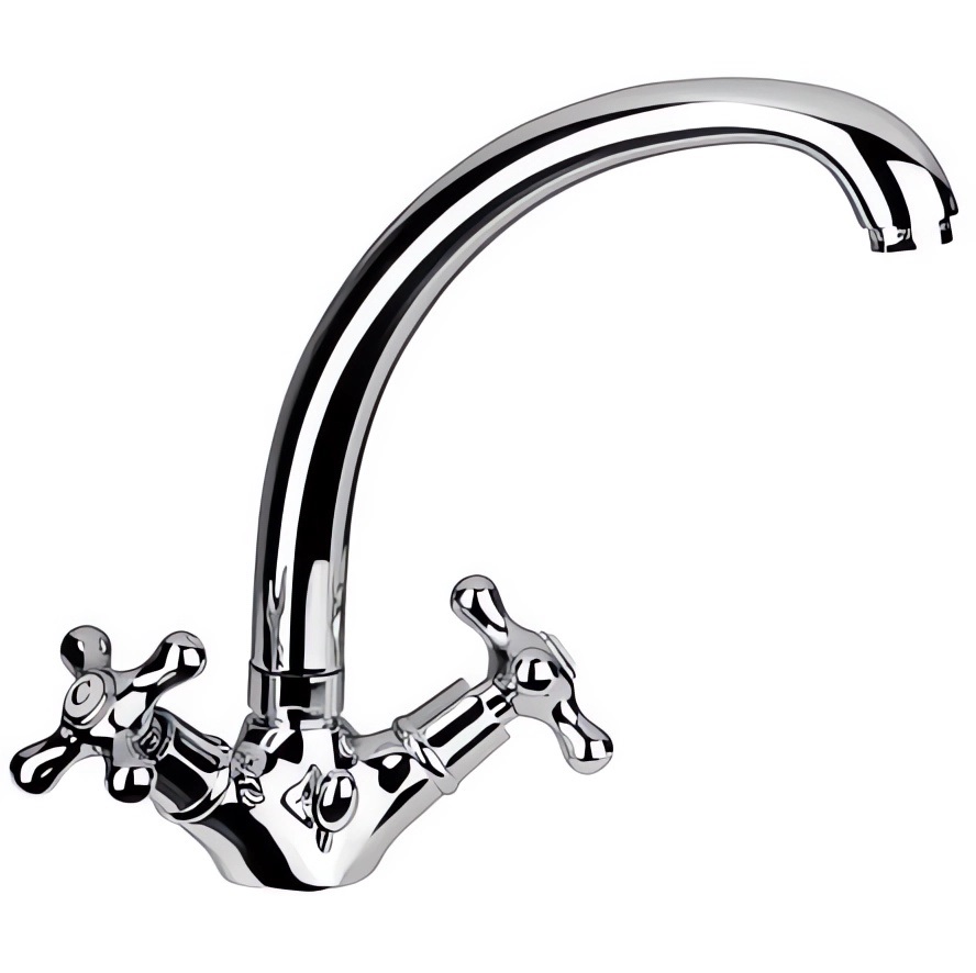 Смеситель для раковины Remer Liberty 13GLIce (хром), с донным клапаном, с керамическими вентилями