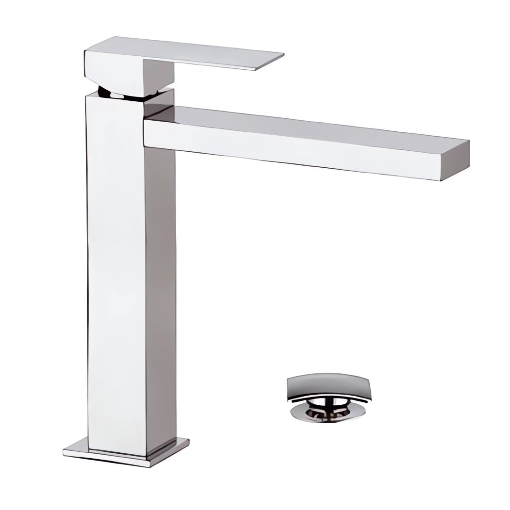 Смеситель для раковины Remer Q-Design QD10L (хром), 22.8 см, с донным клапаном