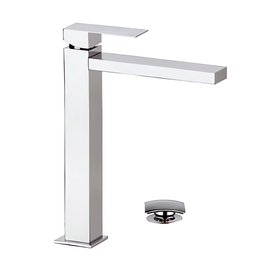 Смеситель для раковины Remer Q-Design QD10LXL (хром), 27.8 см, с донным клапаном