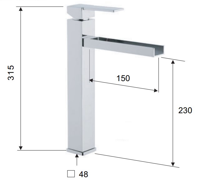Смеситель для раковины Remer Qubika Cascata QC11L (хром)