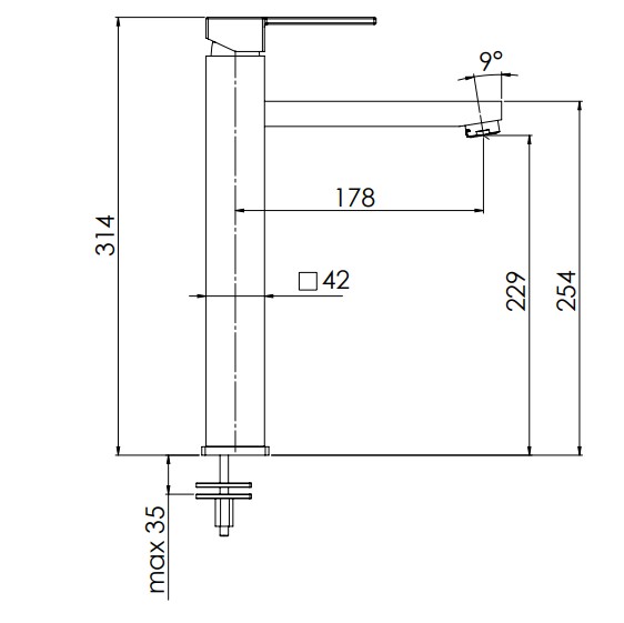 Смеситель для раковины Remer Qubika Q10L (хром)