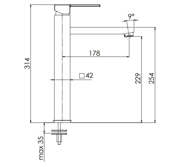 Смеситель для раковины Remer Qubika Q11L (хром)