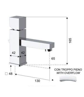 Смеситель для раковины Remer Square S10 (хром)
