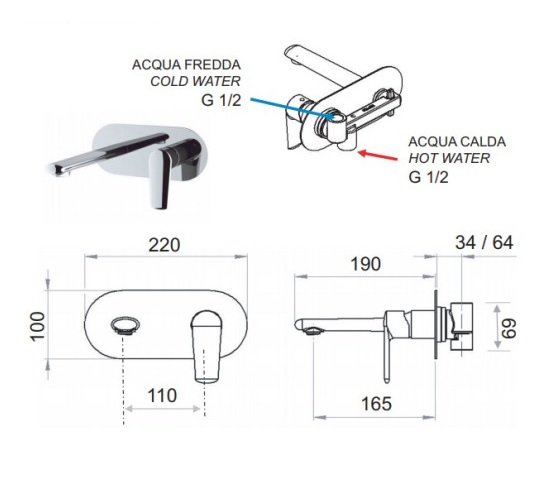 Смеситель для раковины Remer Vanity V15 (хром)