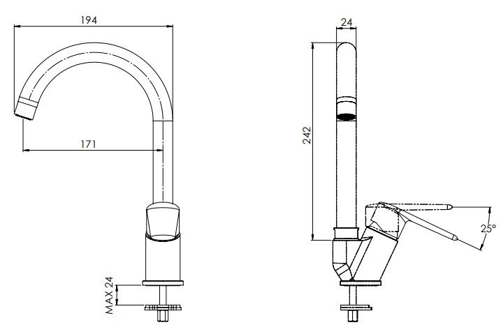 Смеситель для кухни Remer Vanity V42B (хром)