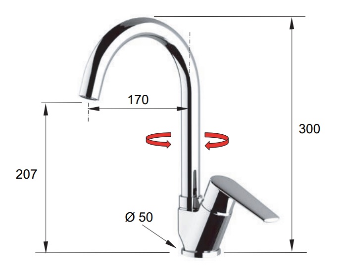 Смеситель для кухни Remer Vanity V42B (хром)