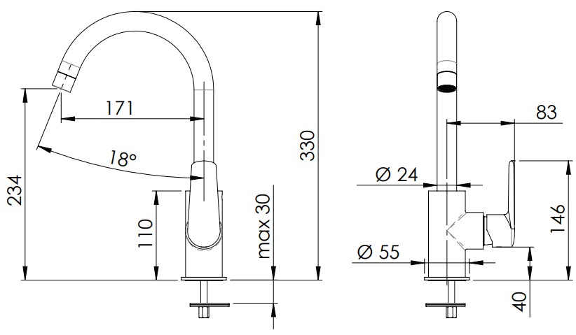 Смеситель для кухни Remer Vanity V72 (хром)