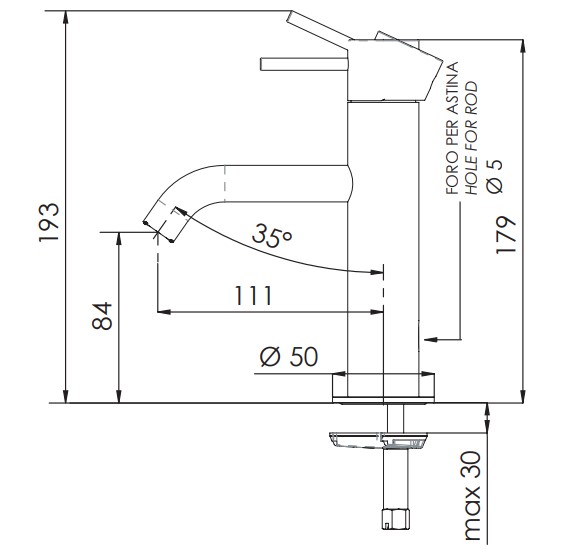 Смеситель для раковины Remer X Style X11NO (черный матовый)