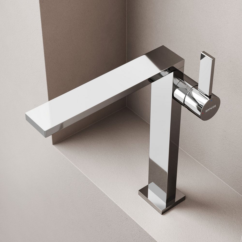 Смеситель для раковины Sancos Линн (Linn) SC9020CH (хром), без донного клапана