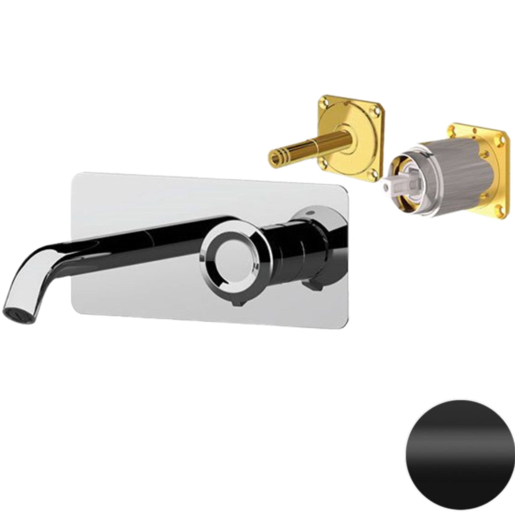 Смеситель для раковины скрытого монтажа Remer Element ET15KBNO (черный матовый)