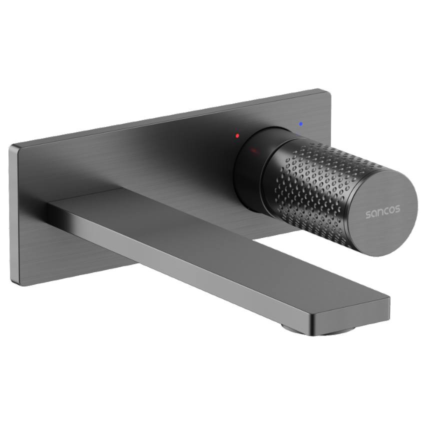 Смеситель для раковины скрытого монтажа Sancos Звено (Nexus) SC9013GG (вороненая сталь), с внутренней частью