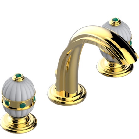 Смеситель для раковины THG Amboise Malachite A1J-F01-151 (золотой, малахит), с донным клапаном