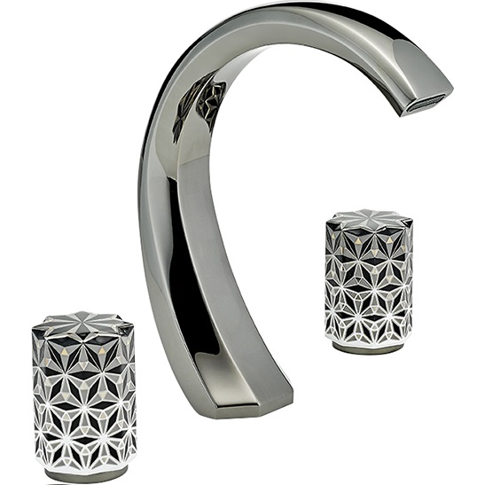 Смеситель для раковины THG Nihal Porcelaine Ivoire U2P-D24-151 (никель, черный никель), с донным клапаном