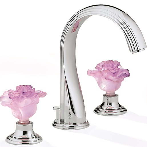 Смеситель для раковины THG Rose U5J-A02-151 (хром, розовый), с донным клапаном