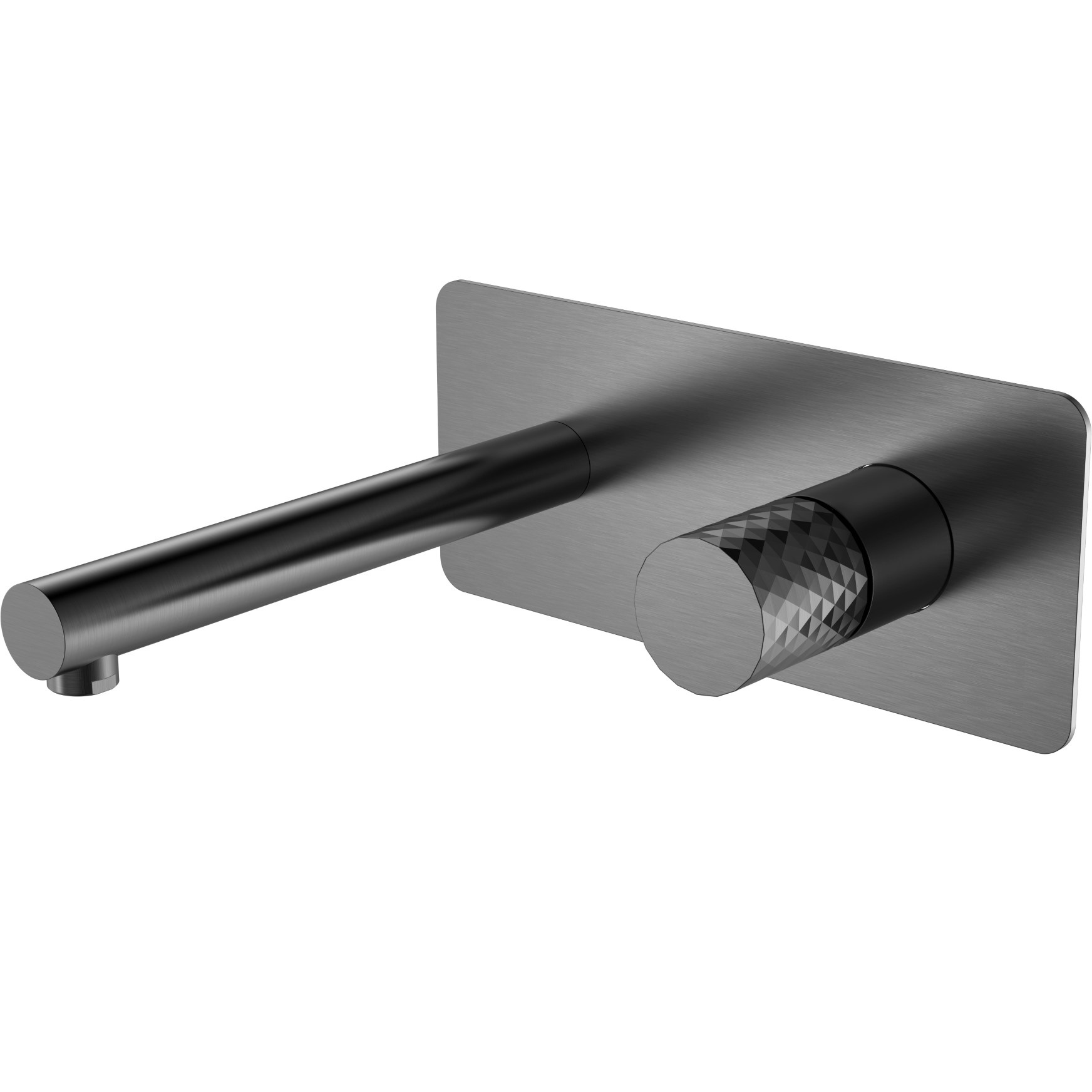 Смеситель для раковины встроенный Boheme Stick Diamond 125-GM (оружейный металл), без донного клапана