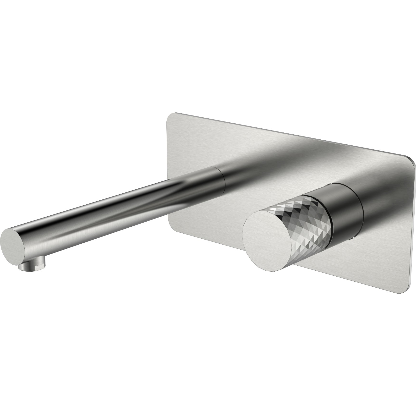 Смеситель для раковины встроенный Boheme Stick Diamond 125-NB (никель брашированный), без донного клапана