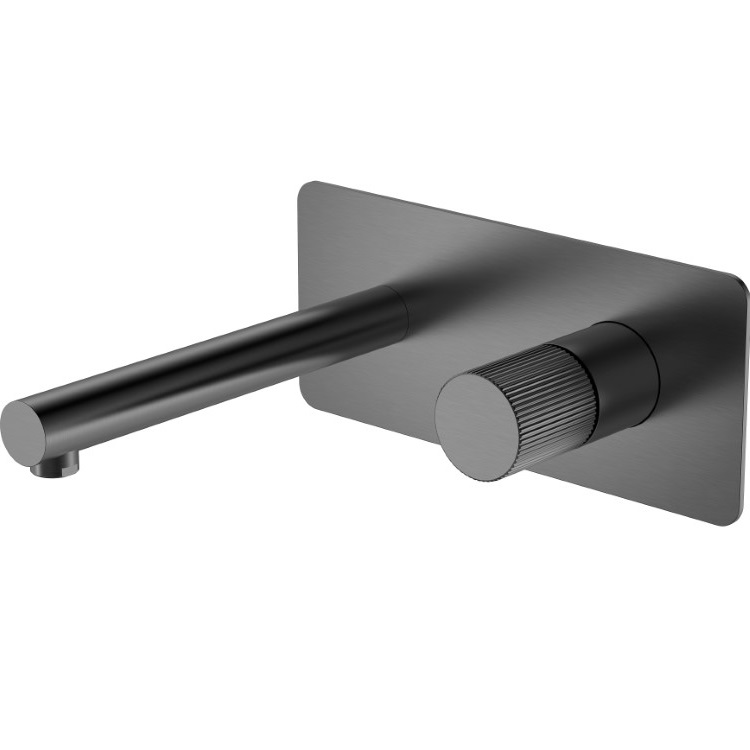 Смеситель для раковины встроенный Boheme Stick Linea 125-GM.3 (оружейный металл), без донного клапана