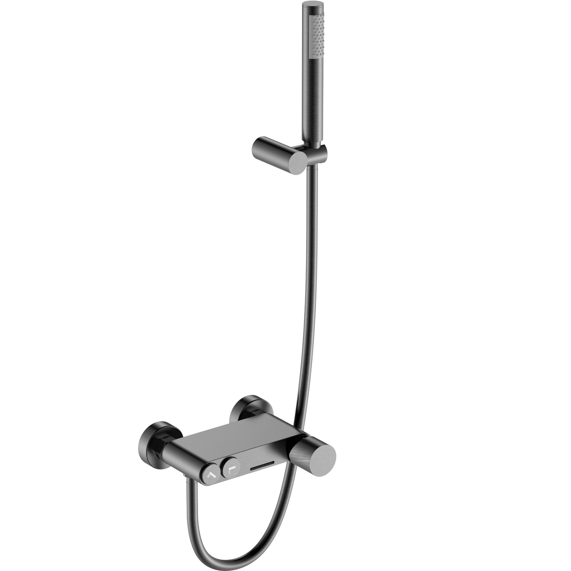 Смеситель для ванны Boheme Stick Touch 123-GM.2 (оружейный металл), с душевой лейкой