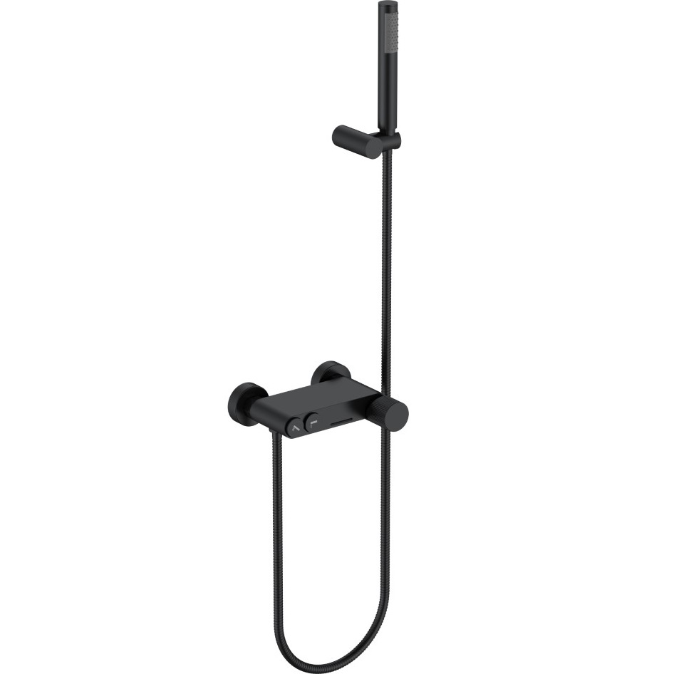 Смеситель для ванны Boheme Stick Linea 123-BB.3 (черный матовый), с душевой лейкой