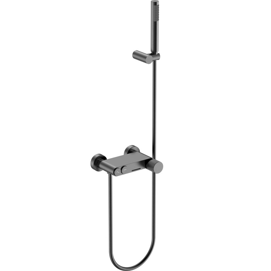 Смеситель для ванны Boheme Stick Linea 123-GM.3 (оружейный металл), с душевой лейкой