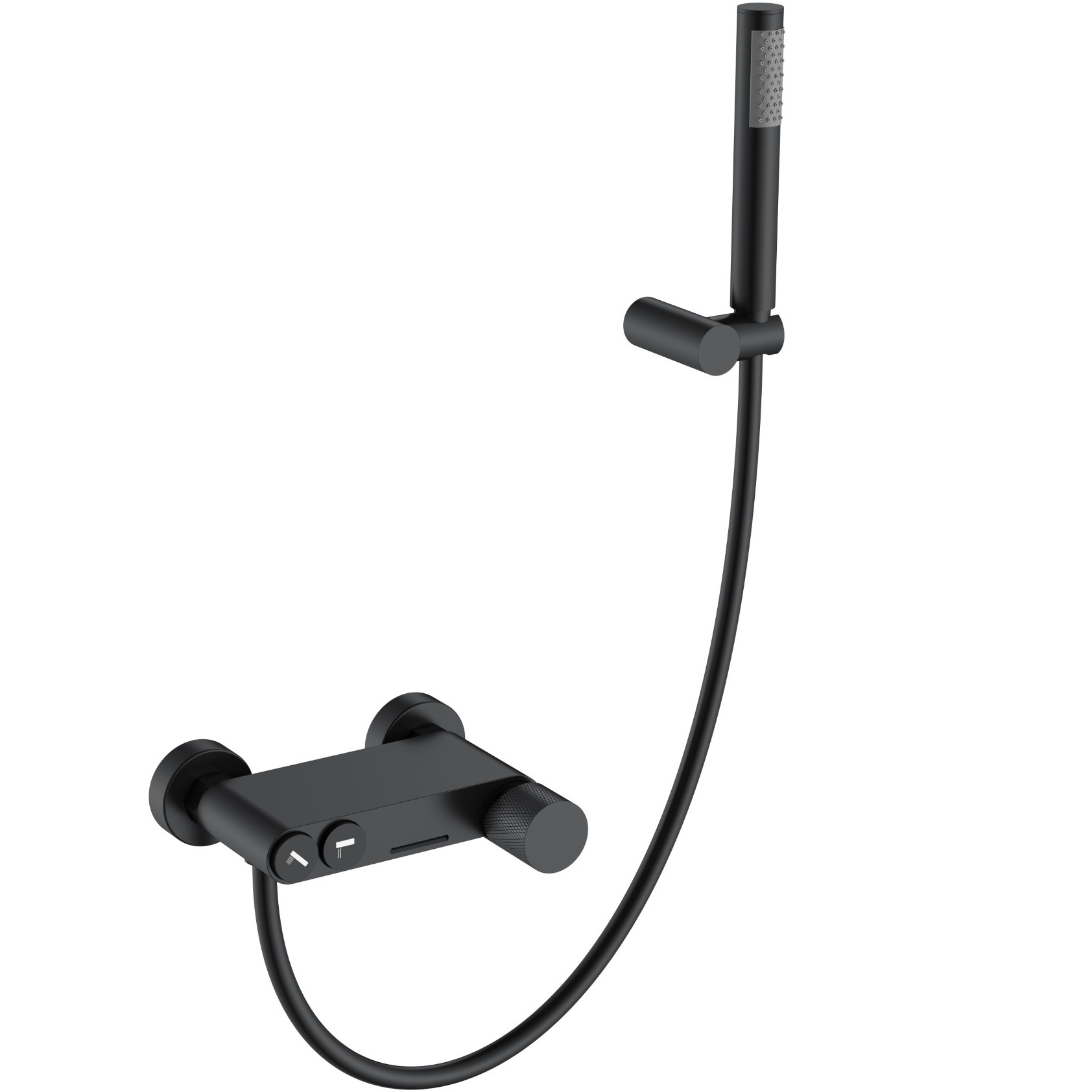 Смеситель для ванны Boheme Stick Touch 123-BB.2 (черный матовый), с душевой лейкой