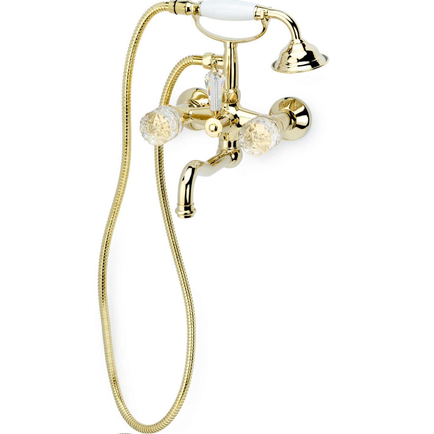 Смеситель для ванны Boheme Tradizionale Oro Crystal 293-CRST (золотой), с изливом
