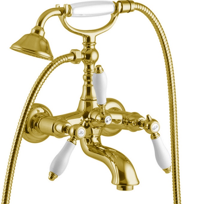 Смеситель для ванны Fima Carlo Frattini Herend F5404OR (золотой), с изливом