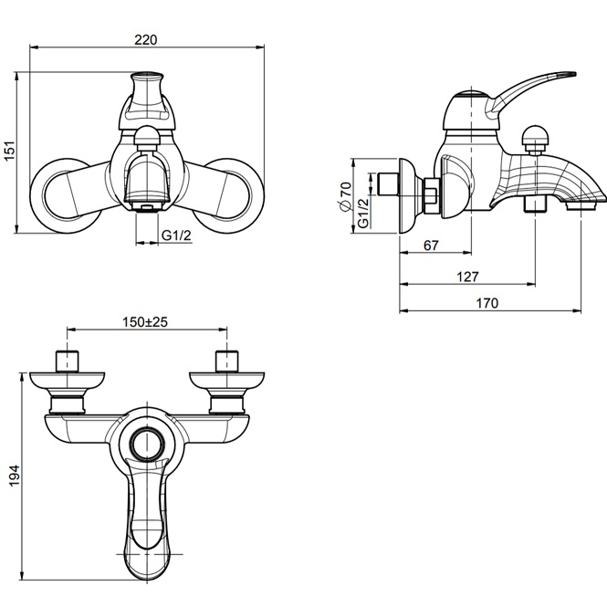 Смеситель для ванны Fima Carlo Frattini Lamp F3304/1RA (медь)