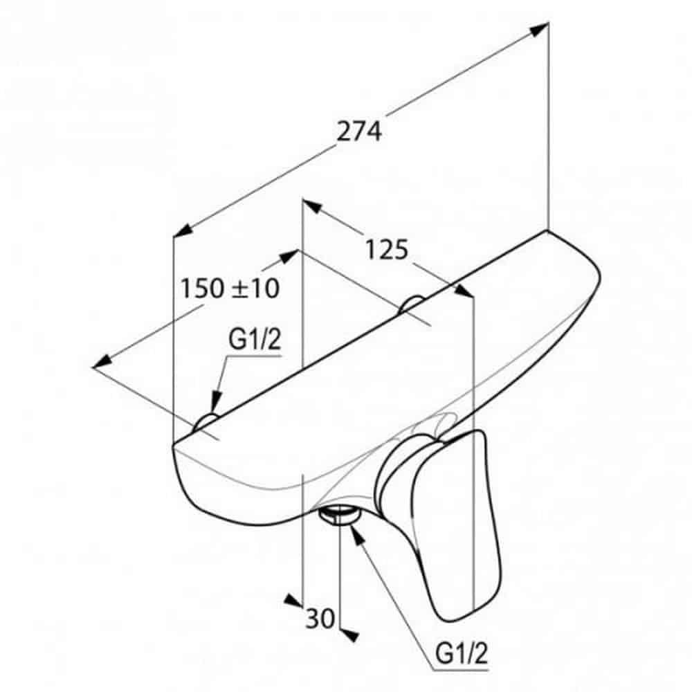 Смеситель для ванны и душа Kludi Ambienta 537100575
