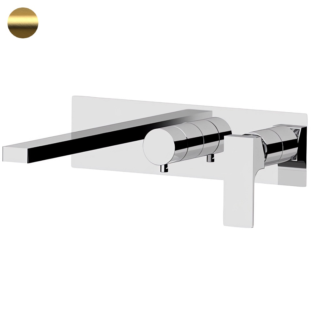 Смеситель для ванны и душа Remer Absolute AU54D2BG (золото брашированное), 2 потока, скрытая часть в комплекте