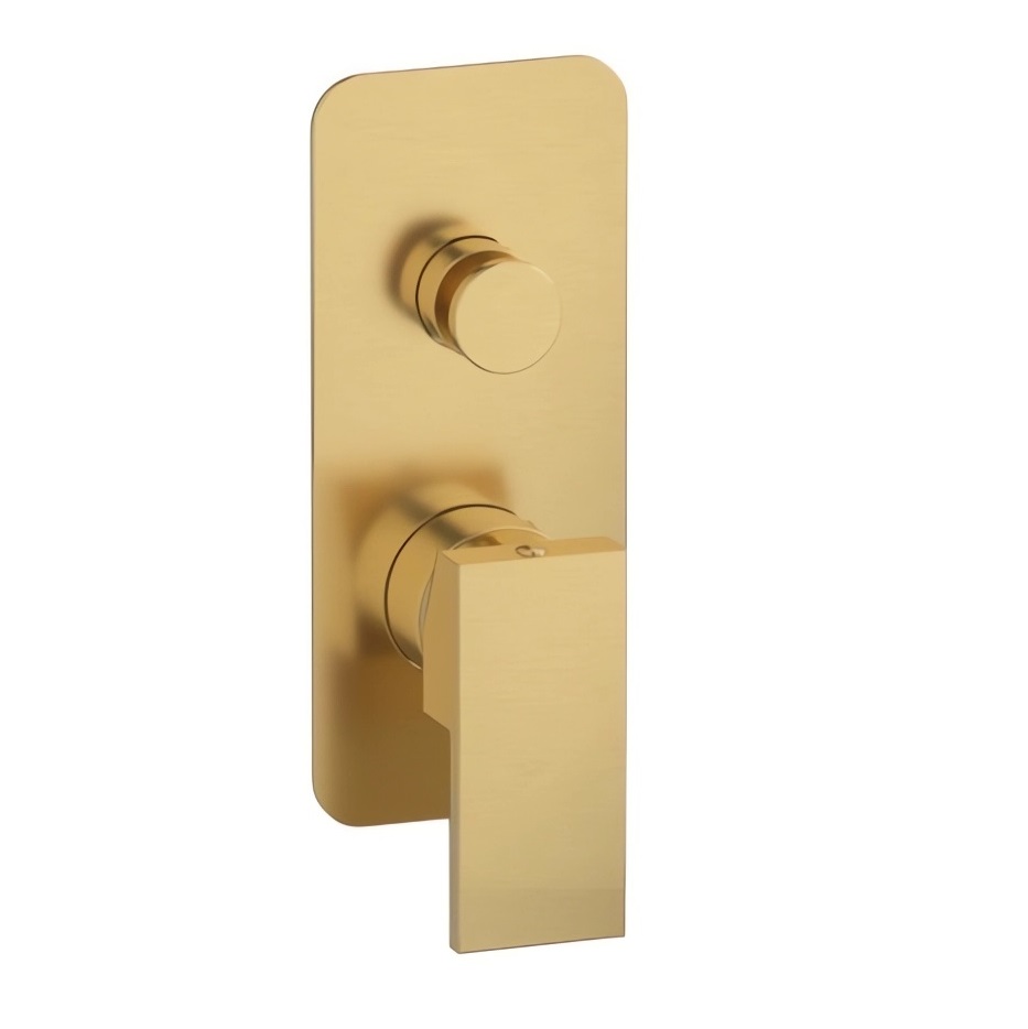 Смеситель для ванны и душа Remer Absolute Brushed Gold AU09KBBG (золото брашированное), скрытая часть приобретается отдельно