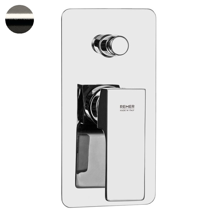 Смеситель для ванны и душа Remer Absolute Brushed Nickel AU09KBNP (никель брашированный глянц.), скрытая часть приобретается отдельно