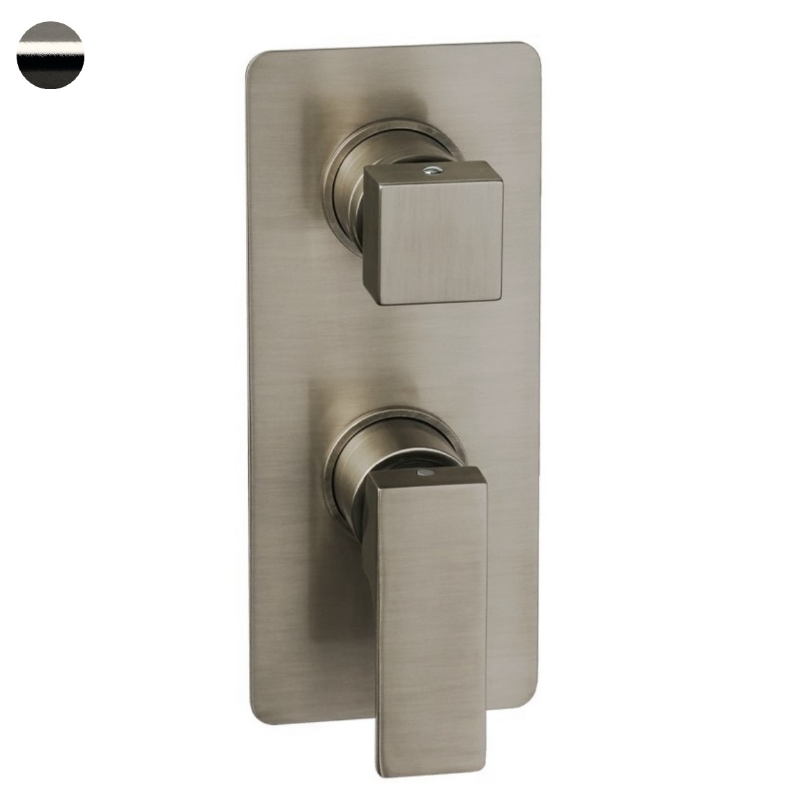 Смеситель для ванны и душа Remer Absolute Brushed Nickel AU93KBNP (никель брашированный глянц.), 3 потока, скрытая часть приобретается отдельно