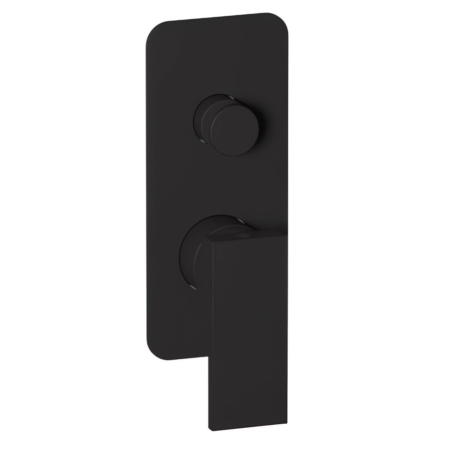 Смеситель для ванны и душа Remer Absolute Matt Black AU09KBNO (черный мат), скрытая часть приобретается отдельно