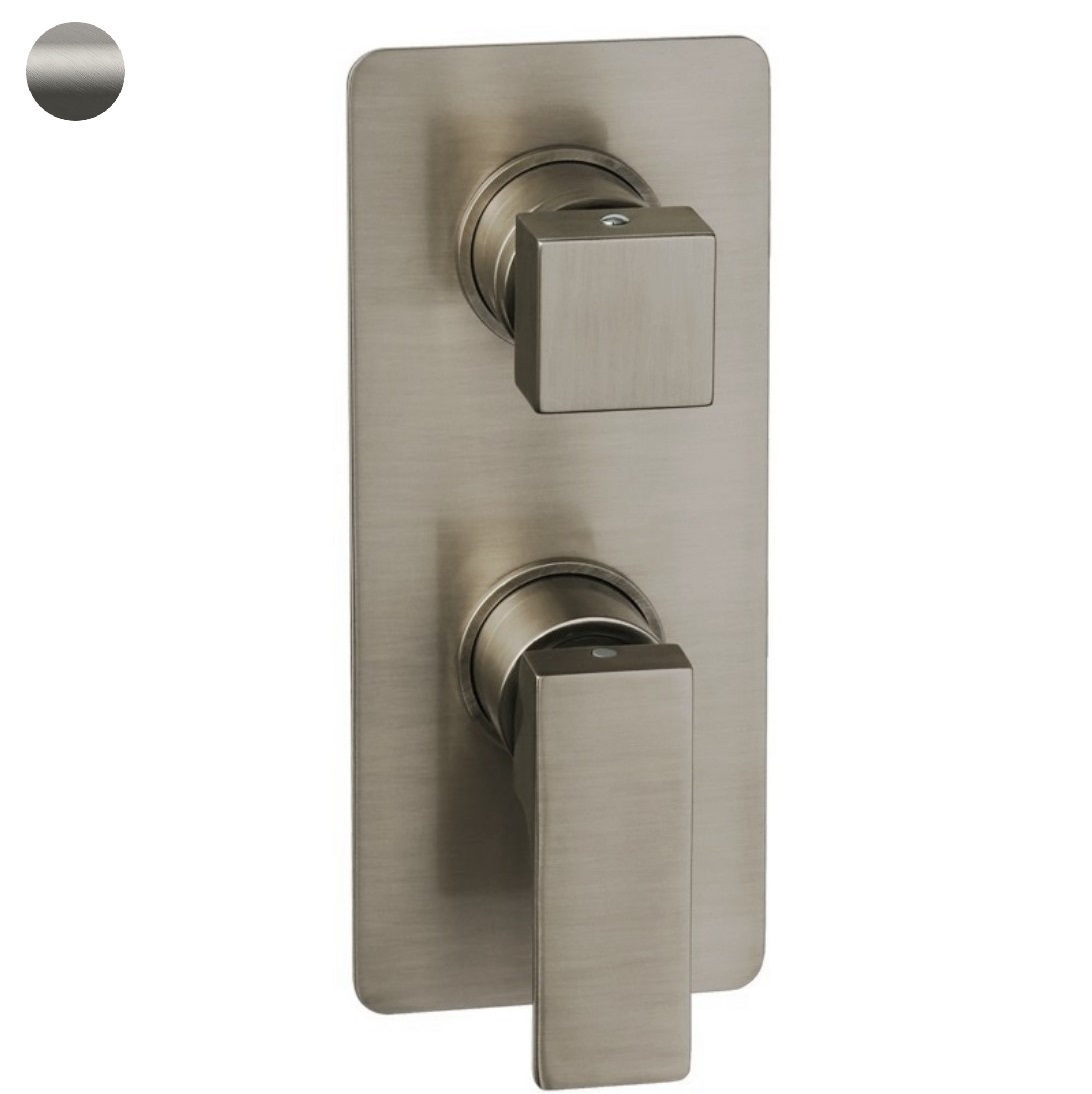 Смеситель для ванны и душа Remer Absolute Matt Brushed Nickel AU92KBNPO (никель брашированный мат.), скрытая часть приобретается отдельно