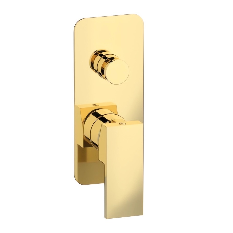 Смеситель для ванны и душа Remer Absolute Shiny Gold AU09KBDO (золото глянцевое), скрытая часть приобретается отдельно