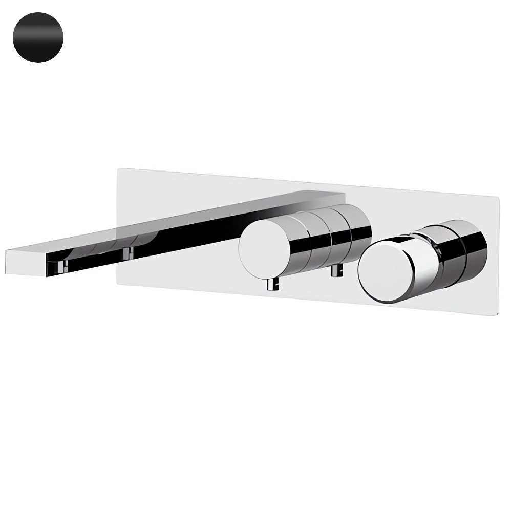 Смеситель для ванны и душа Remer Dot DT54D2NO (черный матовый), 2 потока, без душевого гарнитура