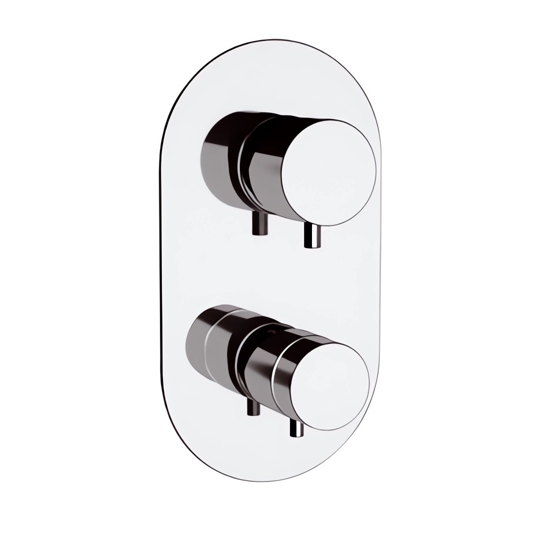 Смеситель для ванны и душа Remer Minimal Thermo NT94 (хром), 4 потока, скрытая часть в комплекте, с термостатом