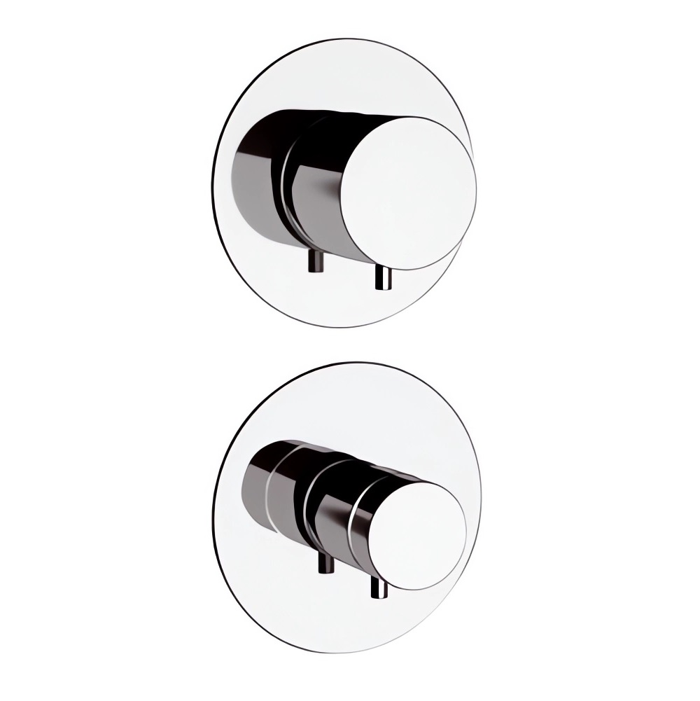 Смеситель для ванны и душа Remer Minimal Thermo NT94C (хром), 4 потока, скрытая часть в комплекте, с термостатом