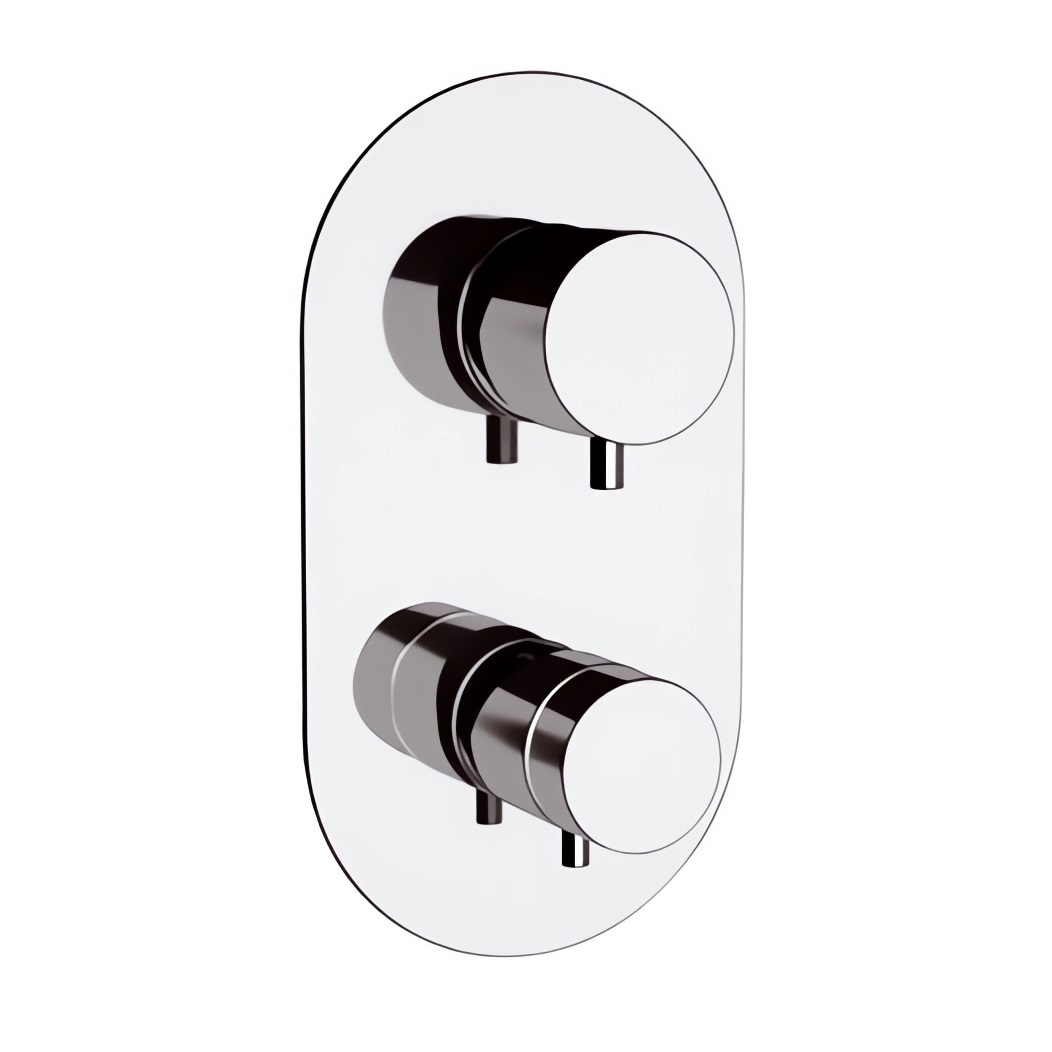 Смеситель для ванны и душа Remer Minimal Thermo NT95 (хром), 5 потоков, скрытая часть в комплекте