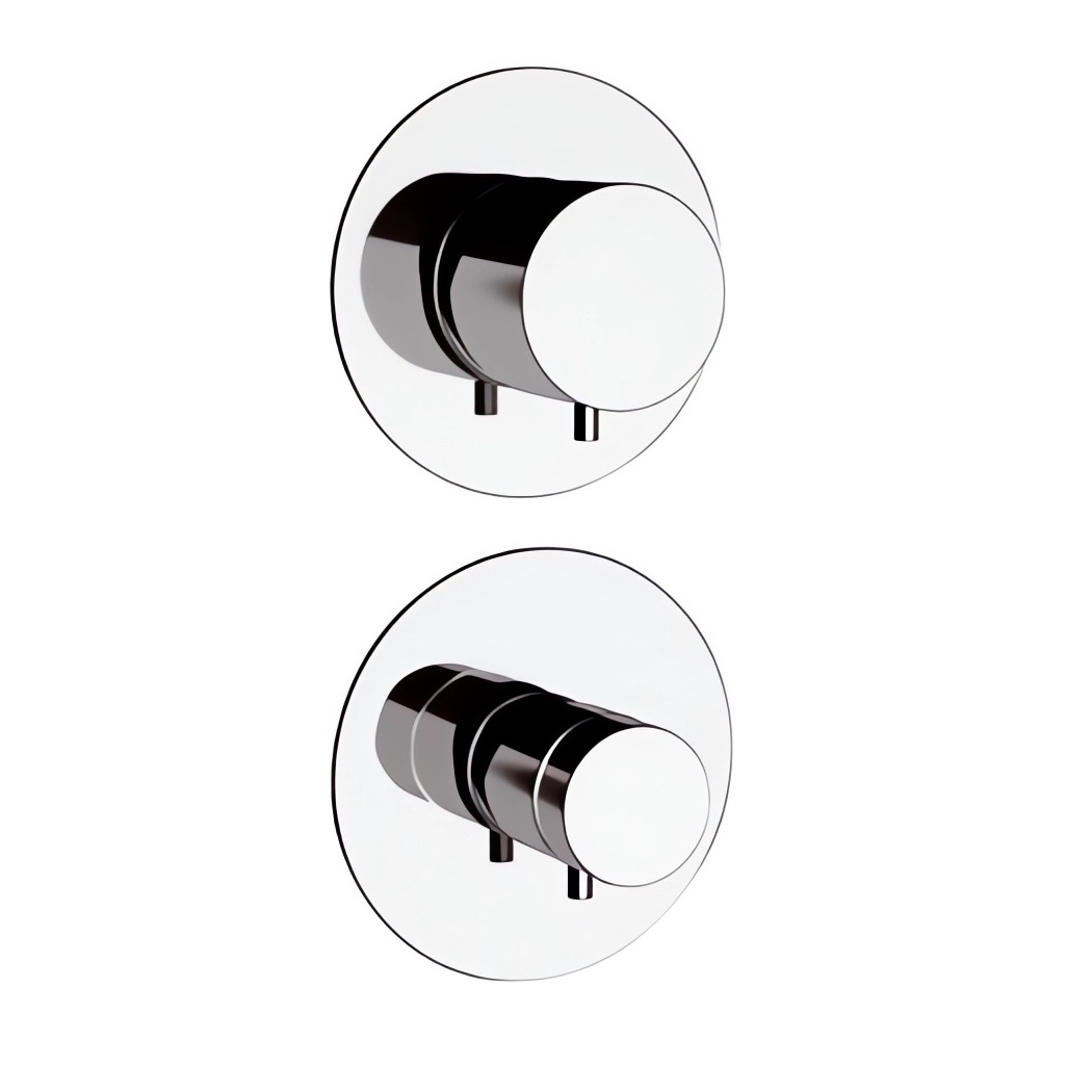 Смеситель для ванны и душа Remer Minimal Thermo NT95C (хром), 5 потоков, скрытая часть в комплекте, с термостатом