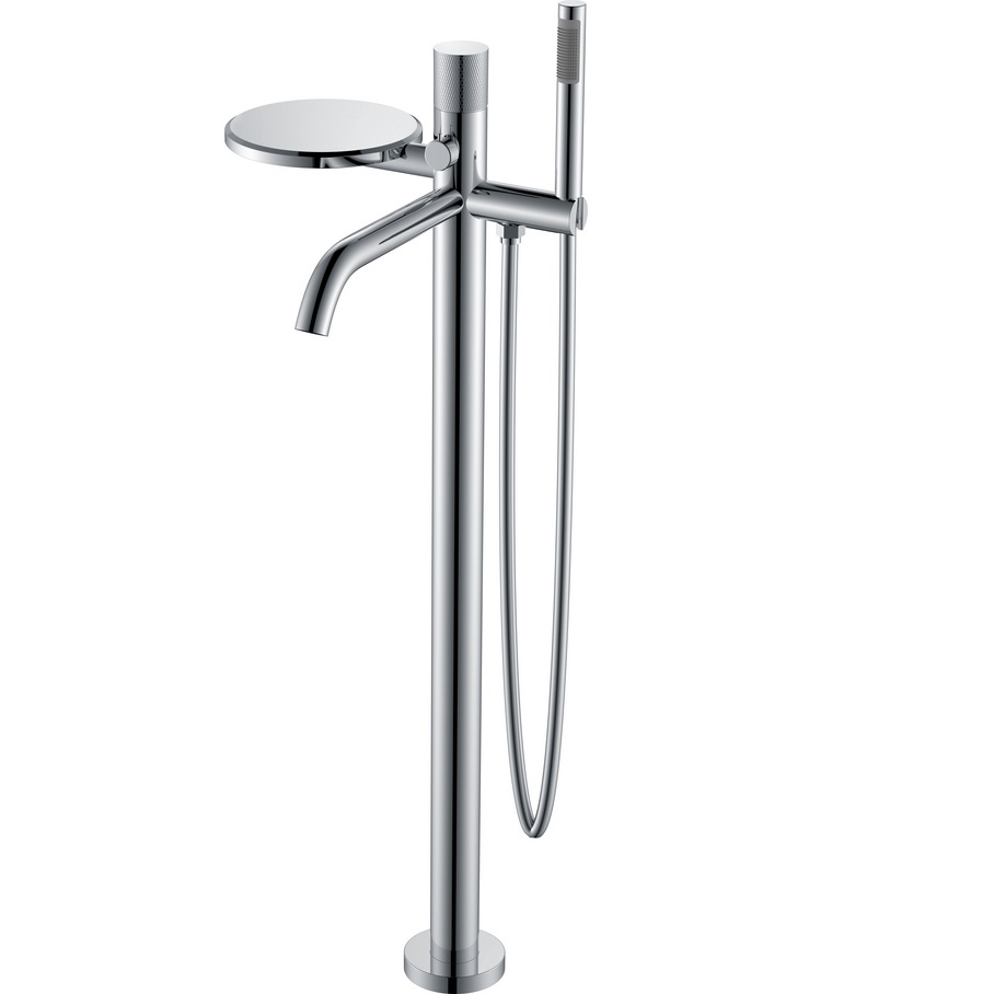 Смеситель для ванны напольный Boheme Stick Touch 129-CRCR.2 (хром), с полкой