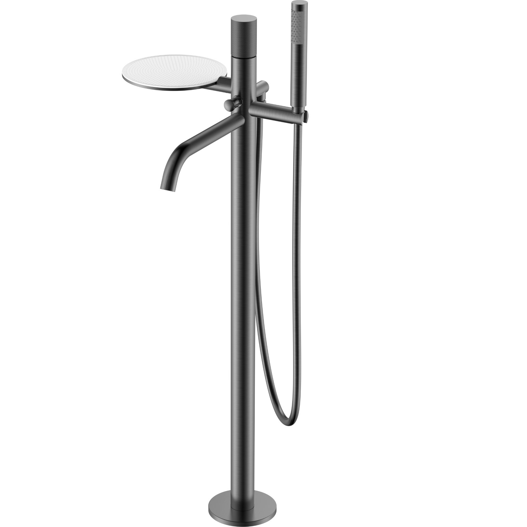 Смеситель для ванны напольный Boheme Stick Touch 129-GM.2 (оружейный металл), с полкой