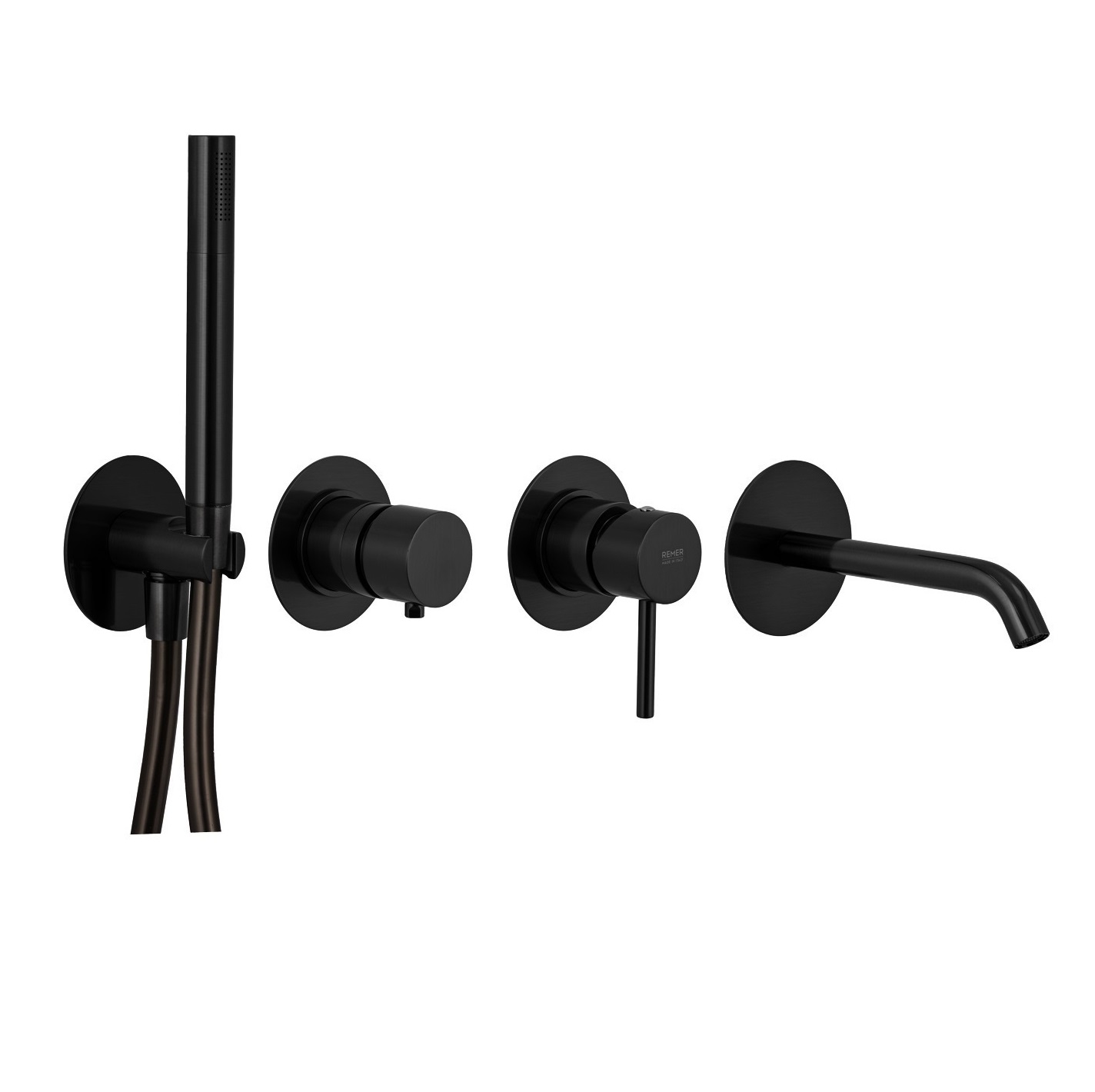 Смеситель для ванны Remer X Style X96S03ROXXNO с внутренней частью (черный матовый)