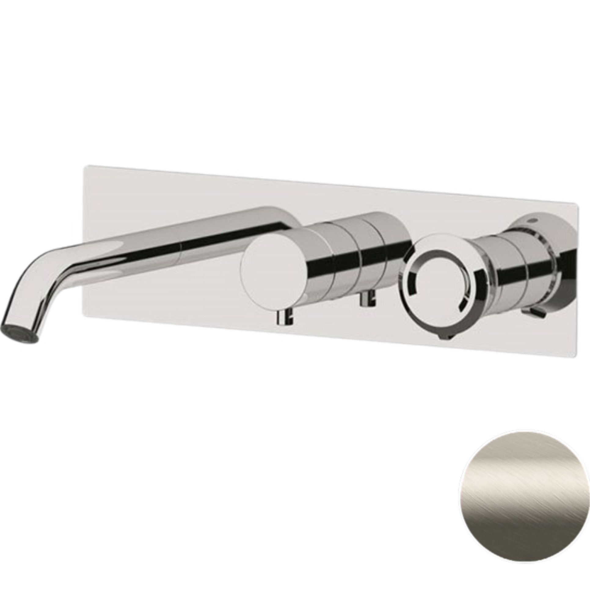 Смеситель для ванны скрытого монтажа Remer Element ET54D3XV (сталь), с изливом