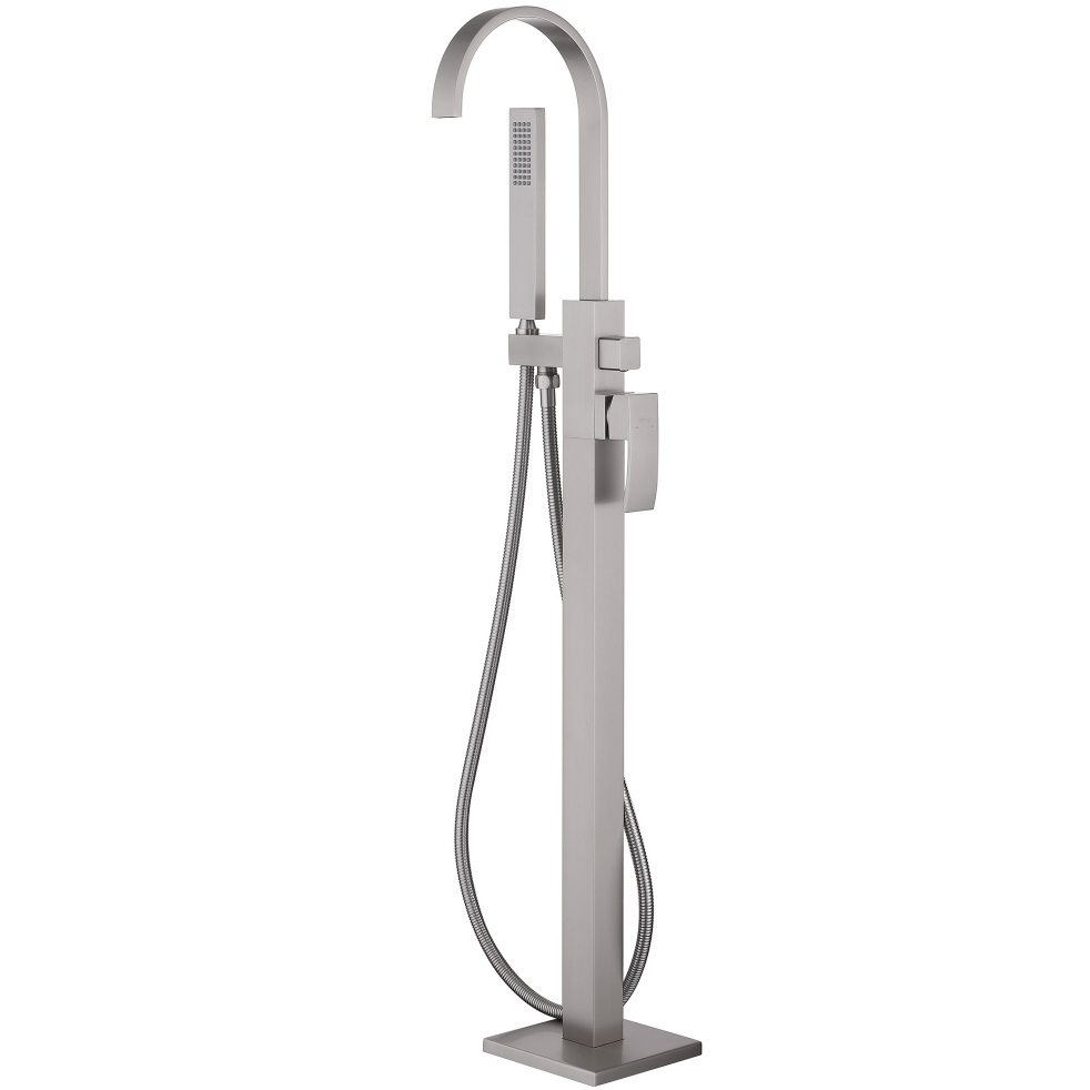 Смеситель для ванны напольный Abber Wasserfall AF8615SP (сатин)