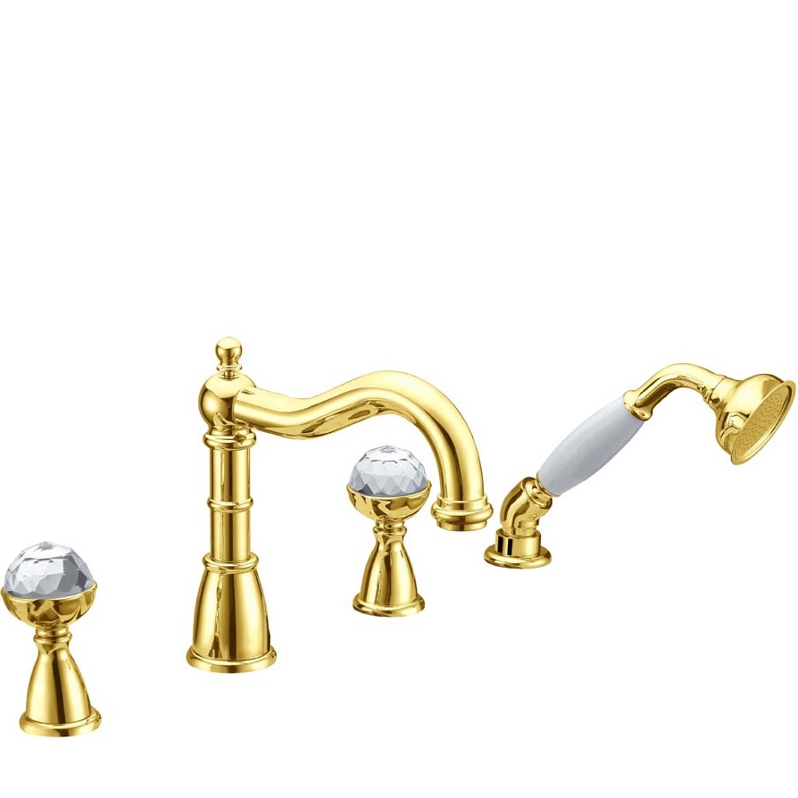 Смеситель на борт ванны Boheme Imperiale 392 (золотой), с изливом